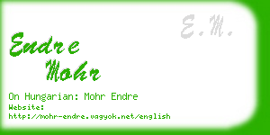 endre mohr business card